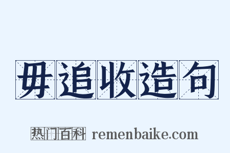 毋追收造句是什么意思的图片